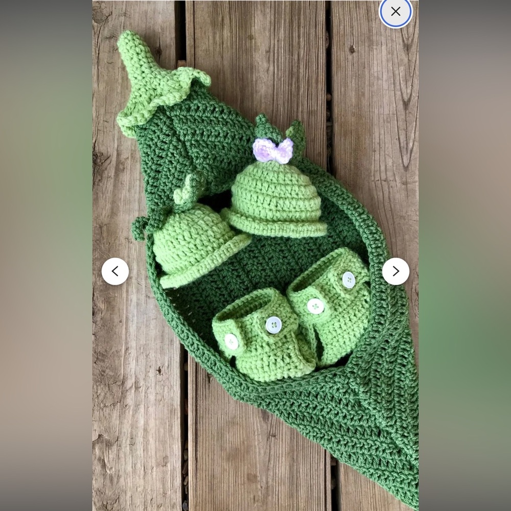 Peas in a Pod Crochet Newborn Photo Prop